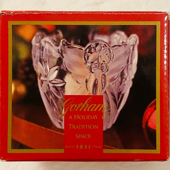Gorham Crystal Angels of Peace Votive Candle Holder Frosted Christmas Germany - Picture 2 of 15